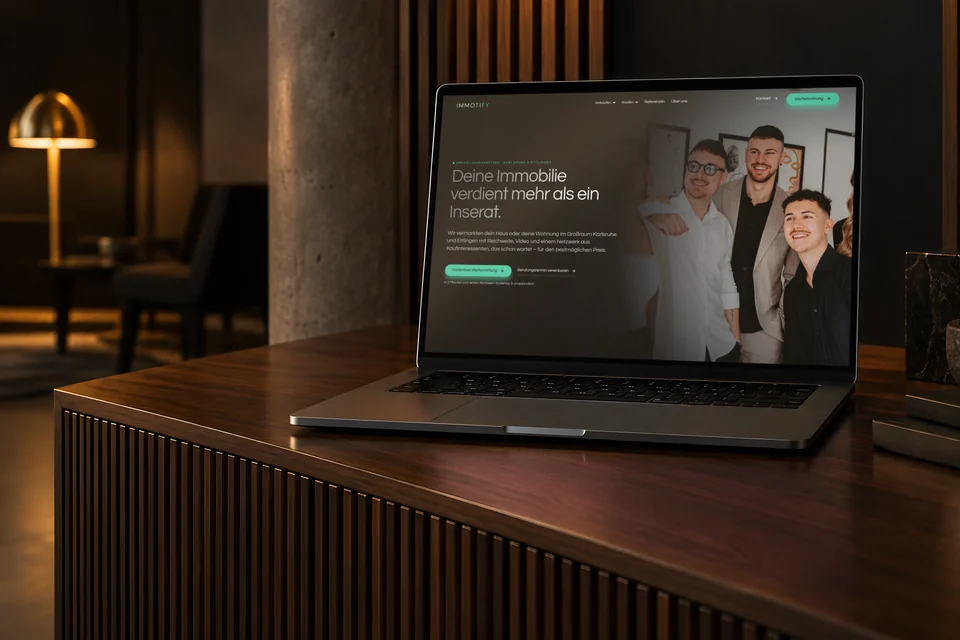 Ansicht der Website von immotify