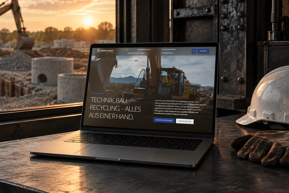 Ansicht der Website von Reinhardt