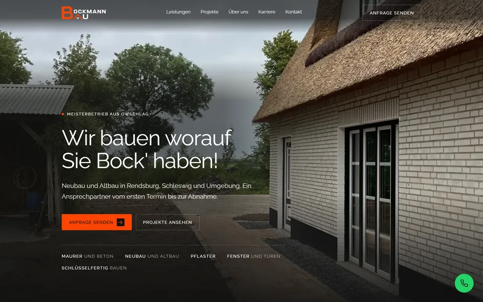Website von Bockmann Bau