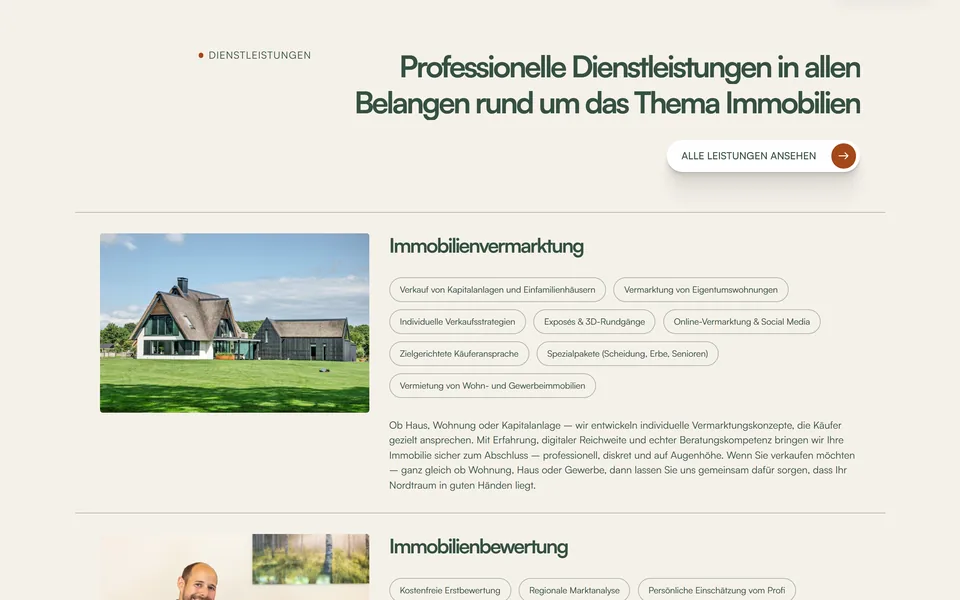 Website von Nordtraum Immobilien