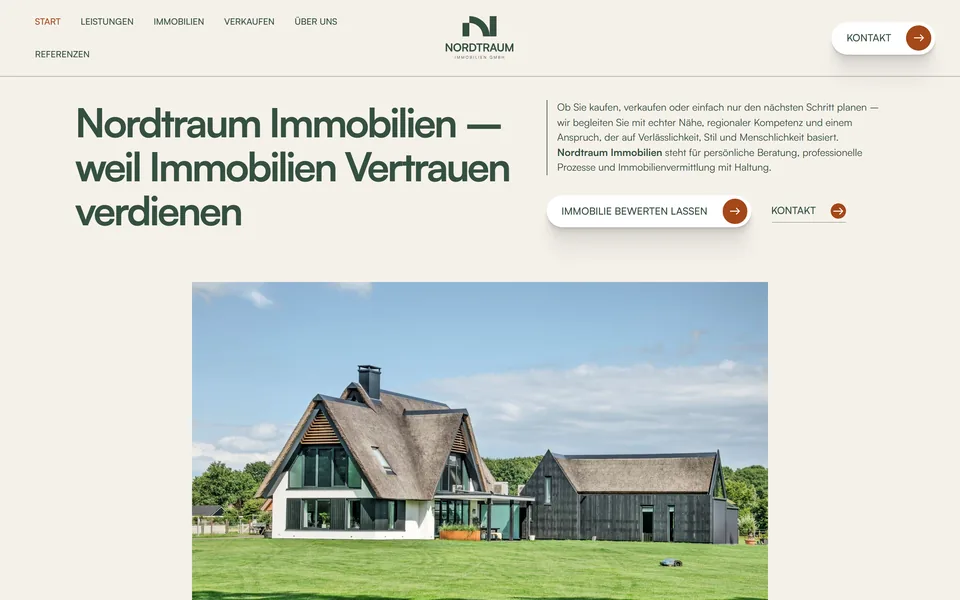 Website von Nordtraum Immobilien