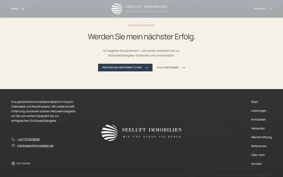 Website von Seeluft Immobilien