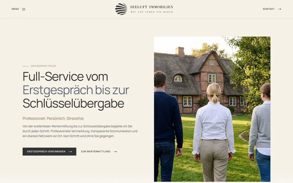 Website von Seeluft Immobilien