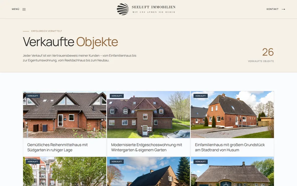 Website von Seeluft Immobilien
